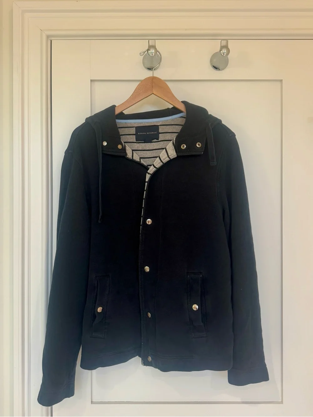 Black Hooded Sweatshirt Jacket